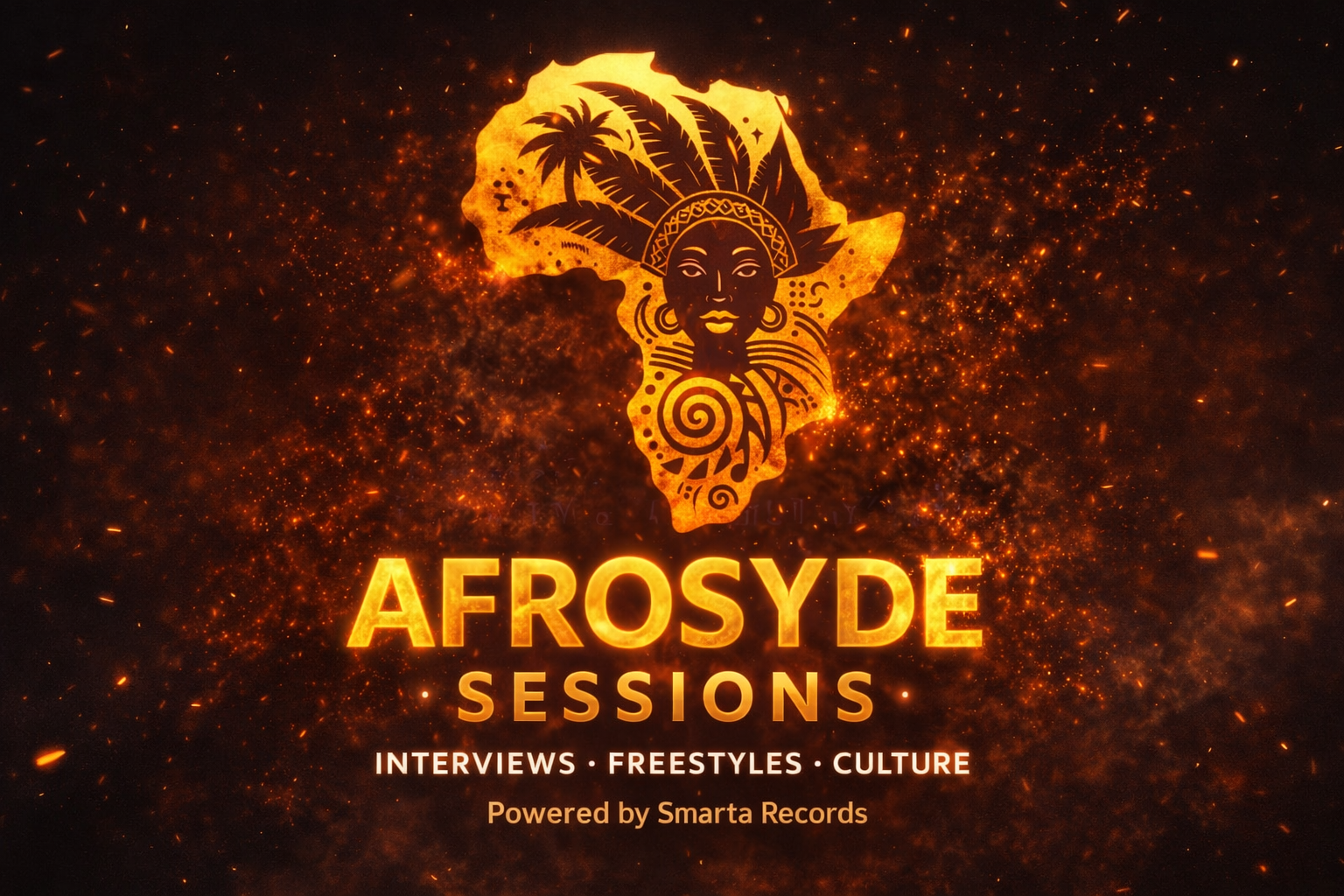 Afrosyde Sessions logo with fiery gold lion head